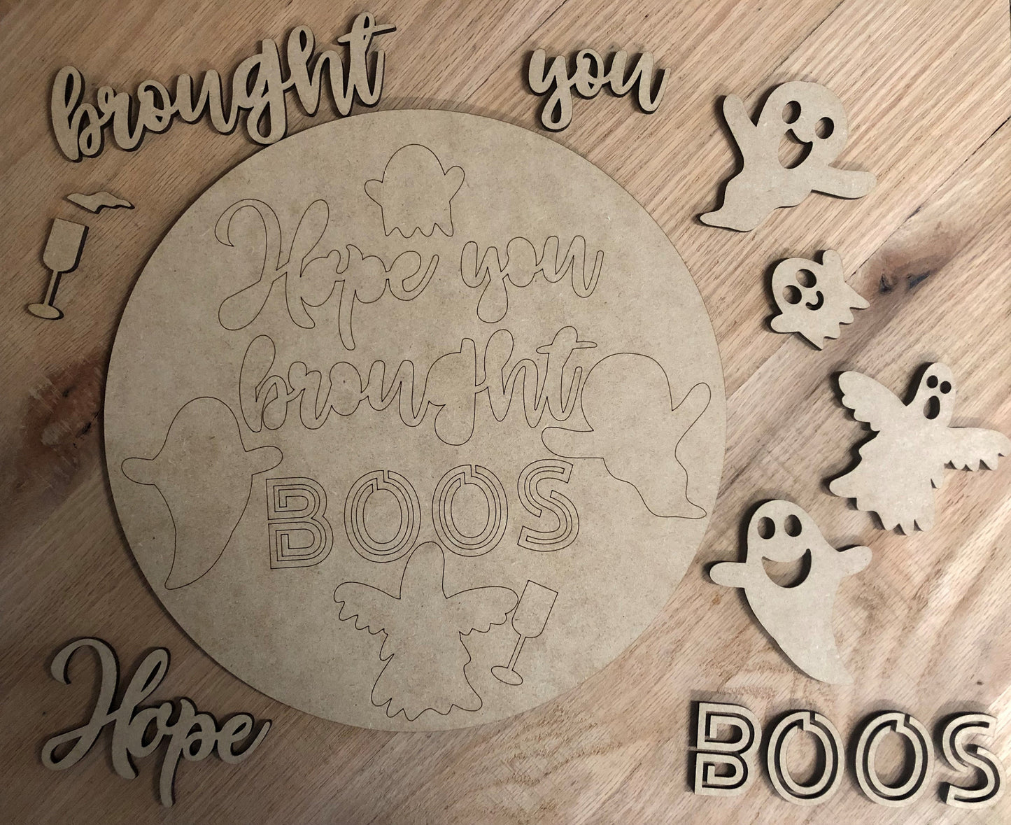 Halloween DIY Craft Sign Kit or Finished Fall Decor Boos