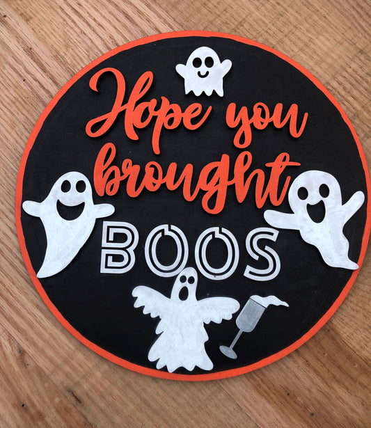 Halloween DIY Craft Sign Kit or Finished Fall Decor Boos