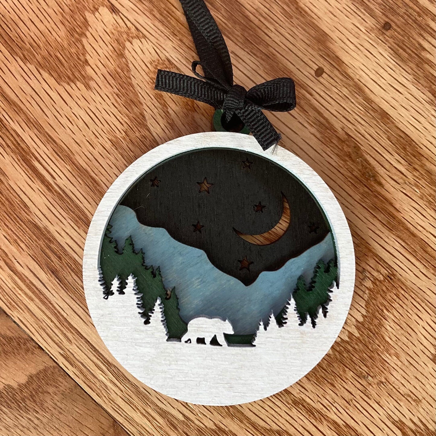 Bear Christmas Ornament - Customizable Polar or Black with Engrave