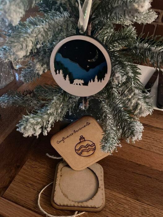 Bear Christmas Ornament - Customizable Polar or Black with Engrave